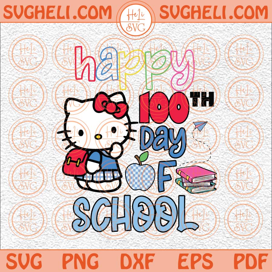 100 Days of School Cat Svg 100 Days Of School Kitty Svg Kitty Svg