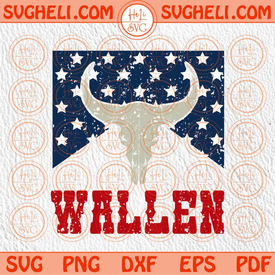 Wallen Bull Skull svg , Country Western svg , Western Bull svg , digital  download svg ,png ,dxf ,eps