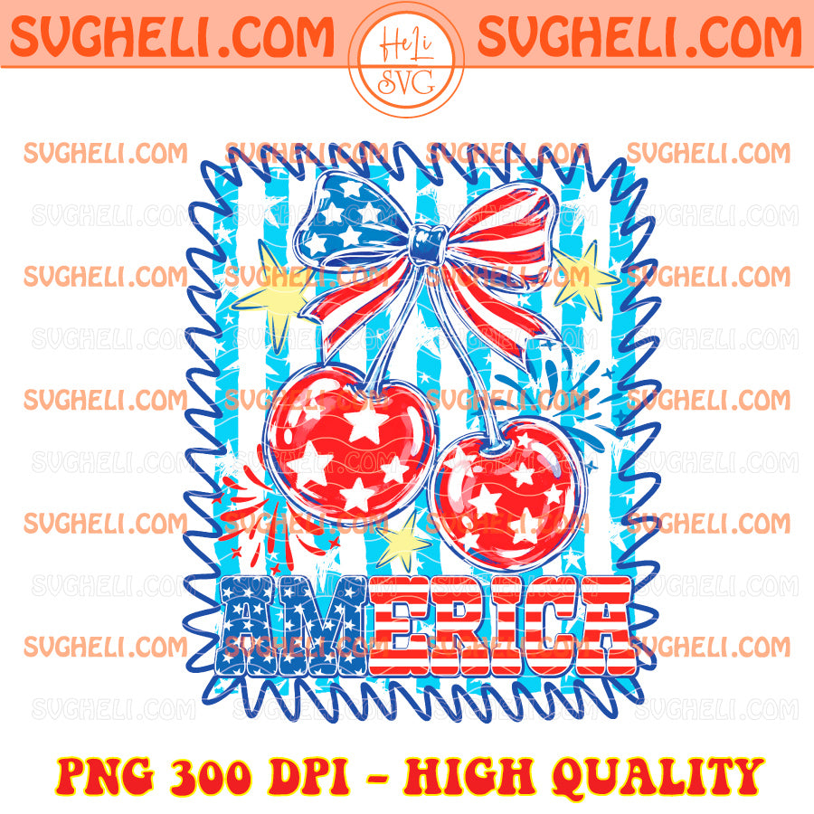 Cherry America Coquette Png 4th of July Png American Png