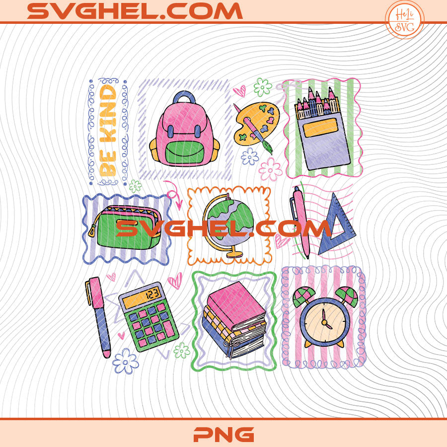 Colorful Doodle Back To School Png Graduate Kids Png