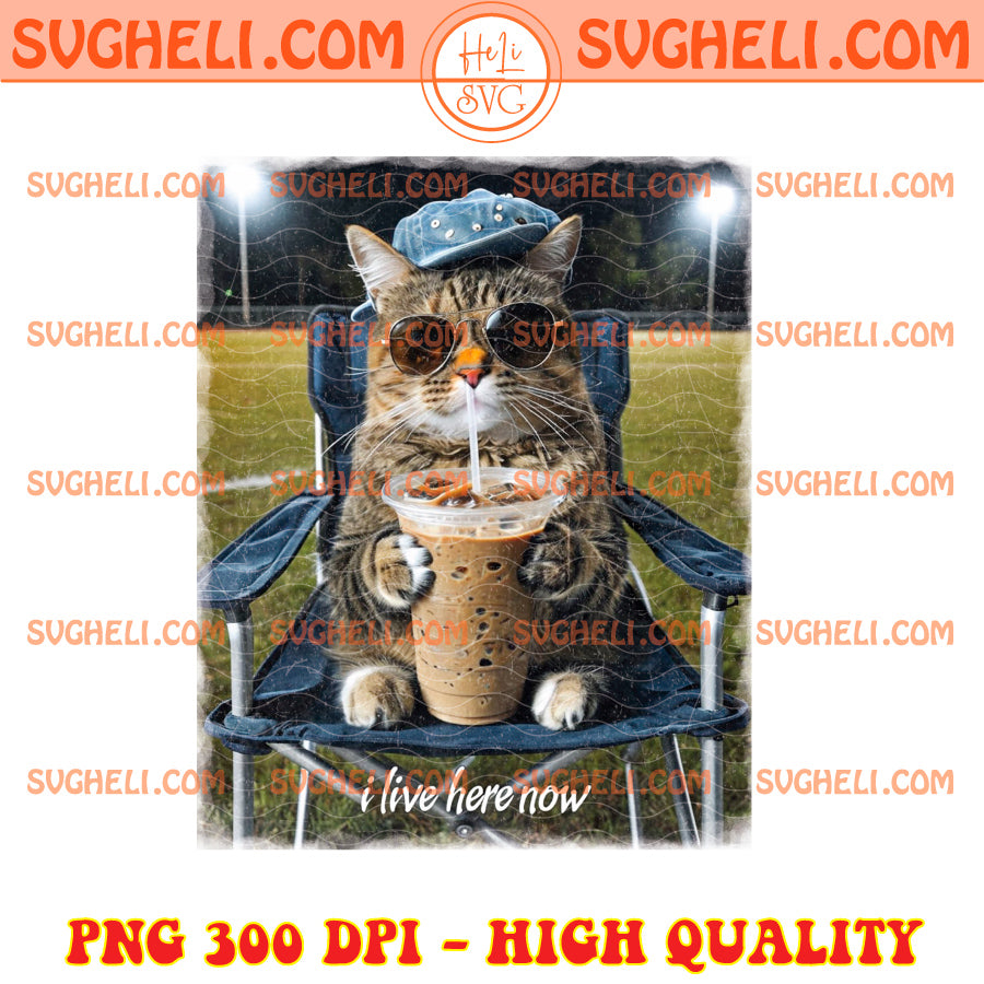 Cool Cat Drinking Iced Coffee Png Coffee Lovers Png