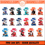 High-quality PNG bundle featuring NFL players with Nike branding, 300 DPI, transparent background for football fanatics.