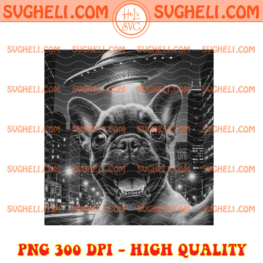 French Bulldog UFO Png Funny Dog Png Vintage Dog Png
