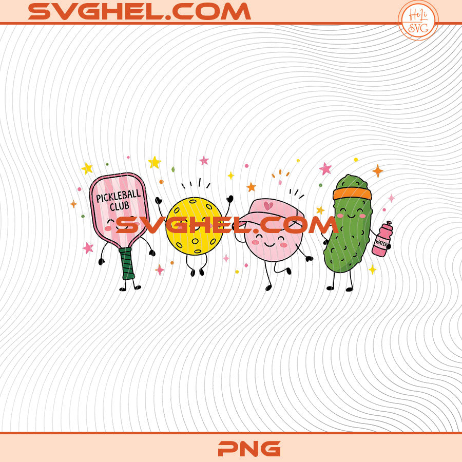 Happy Pickleball Doodles Png Cute Smiling Characters Png