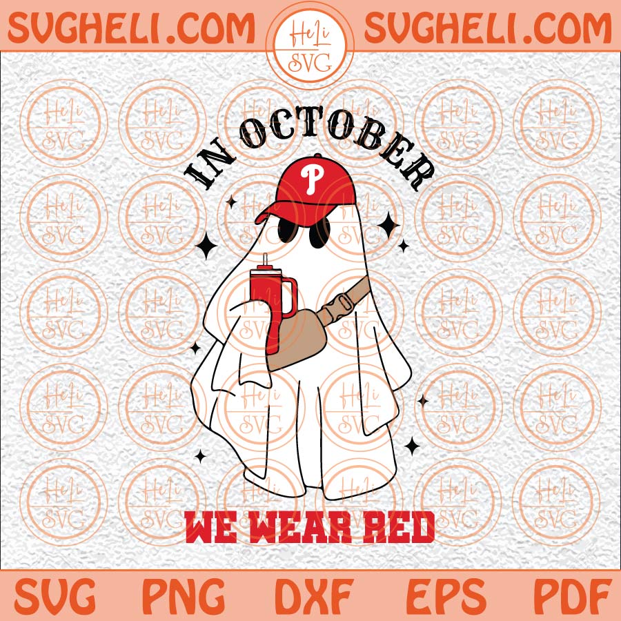 Philadelphia Phillies Ghost SVG, Ghost Red October SVG