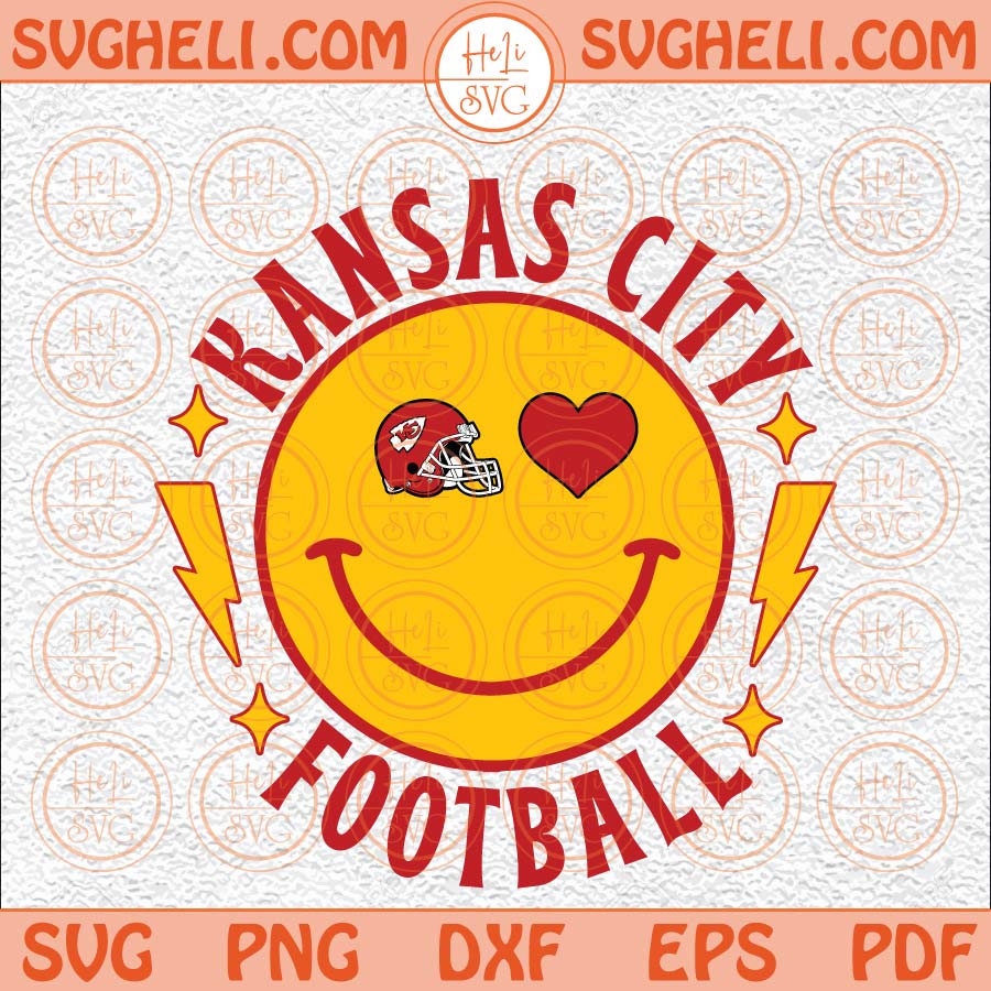 KC Smiley Svg Chiefs Smiley Svg KC Football Svg Kansas City Svg