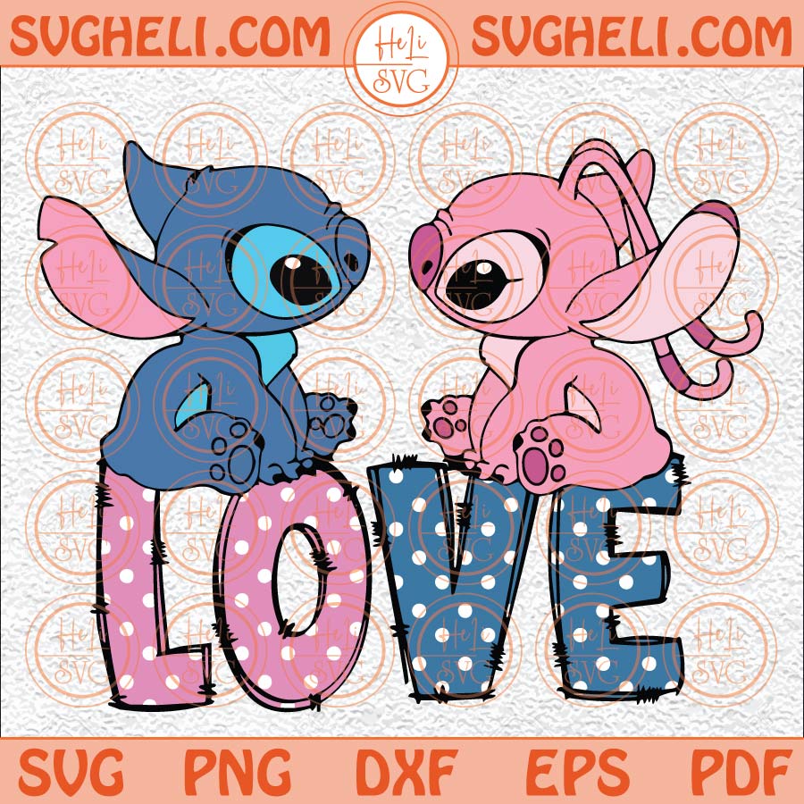 Stitch & Angel SVG Bundle, Stitch Couple Svg, Stitch Love Svg