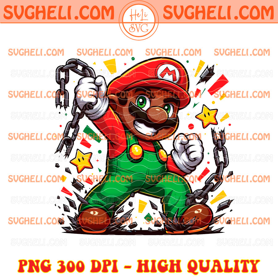 Mario Black African American Png Super Mario Juneteenth Png