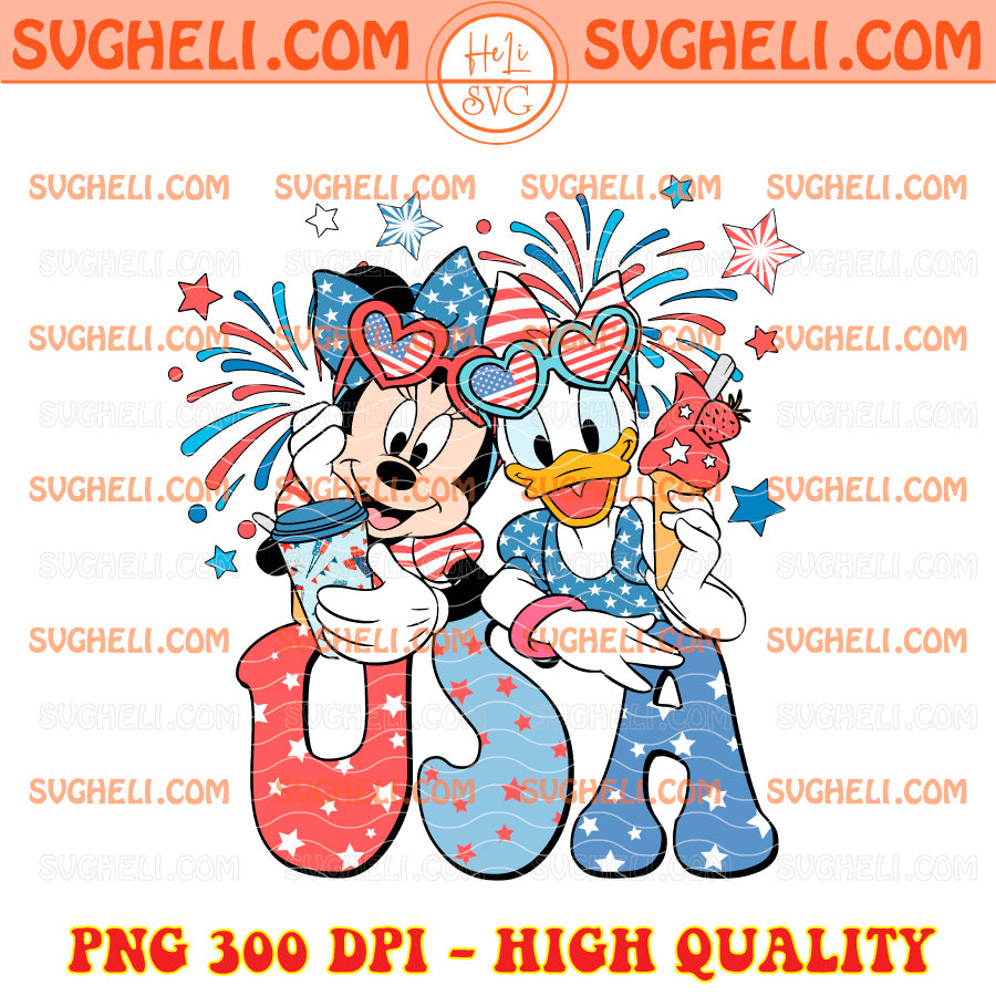 Minnie and Daisy Disney 4th Of July Png America Disney Png