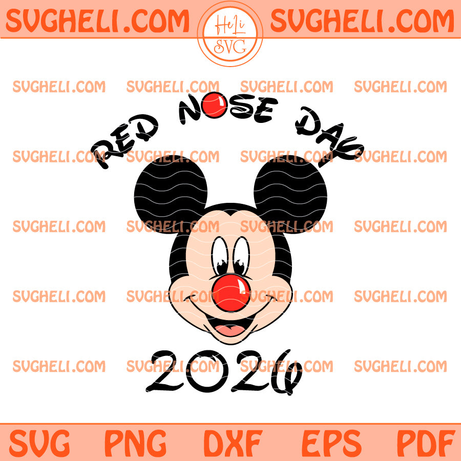 Red Nose Children 2026 Mickey School Svg Red Nose Day Svg