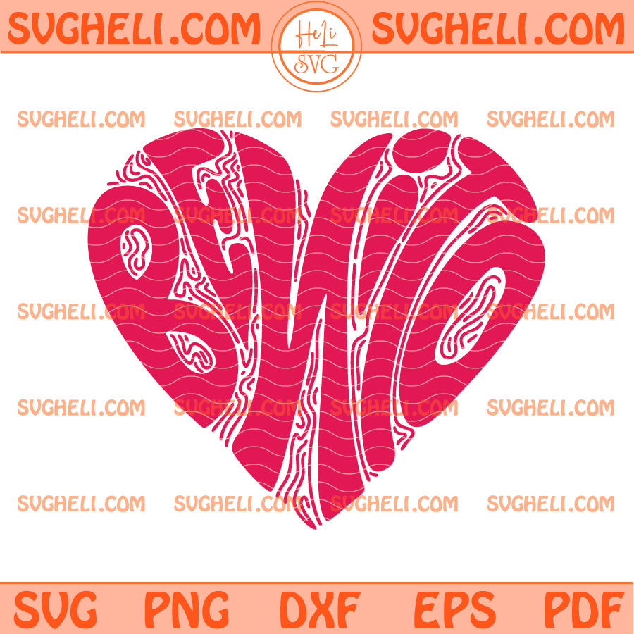 Retro Benito Valentine Heart Svg Bad Bunny Valentine Svg