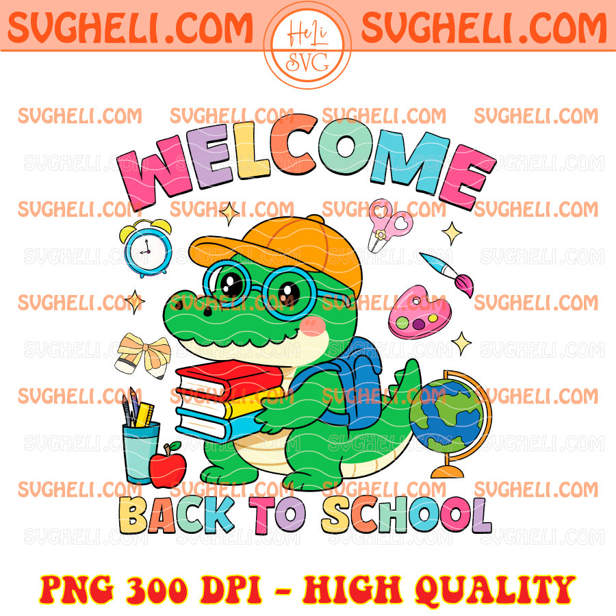 Welcome Back To School Teacher Cute Crocodile Png