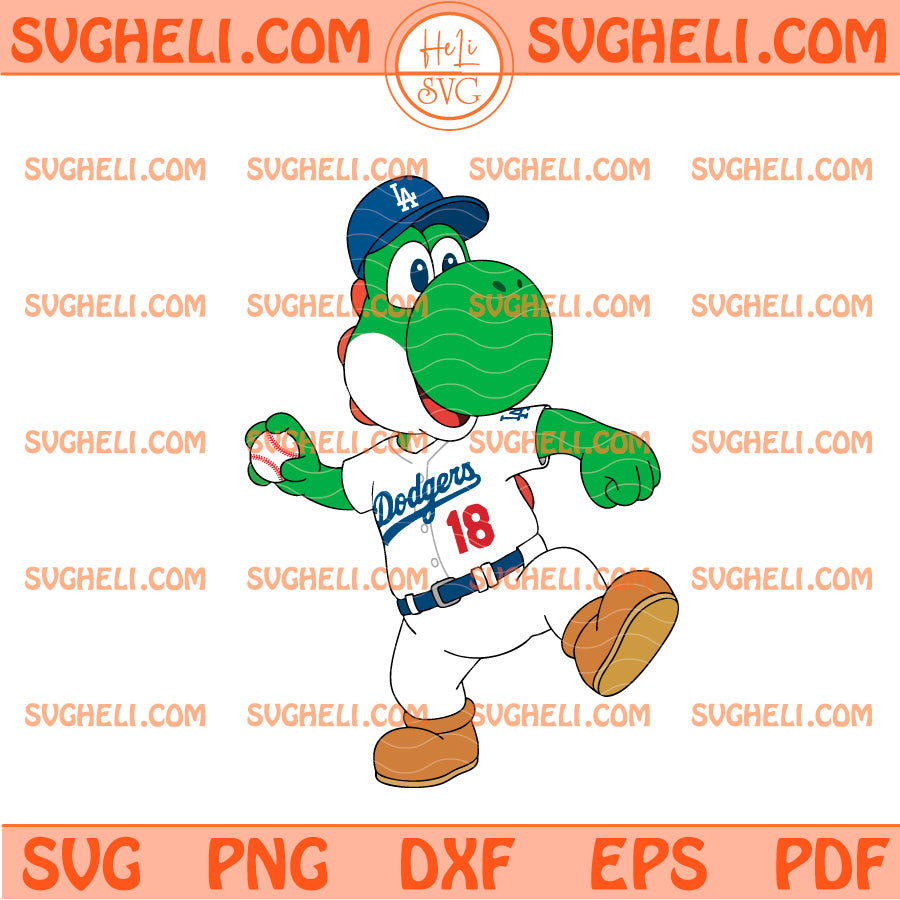 Yoshi Super Mario LA Dodgers Svg Yoshi Dodgers Fan Svg