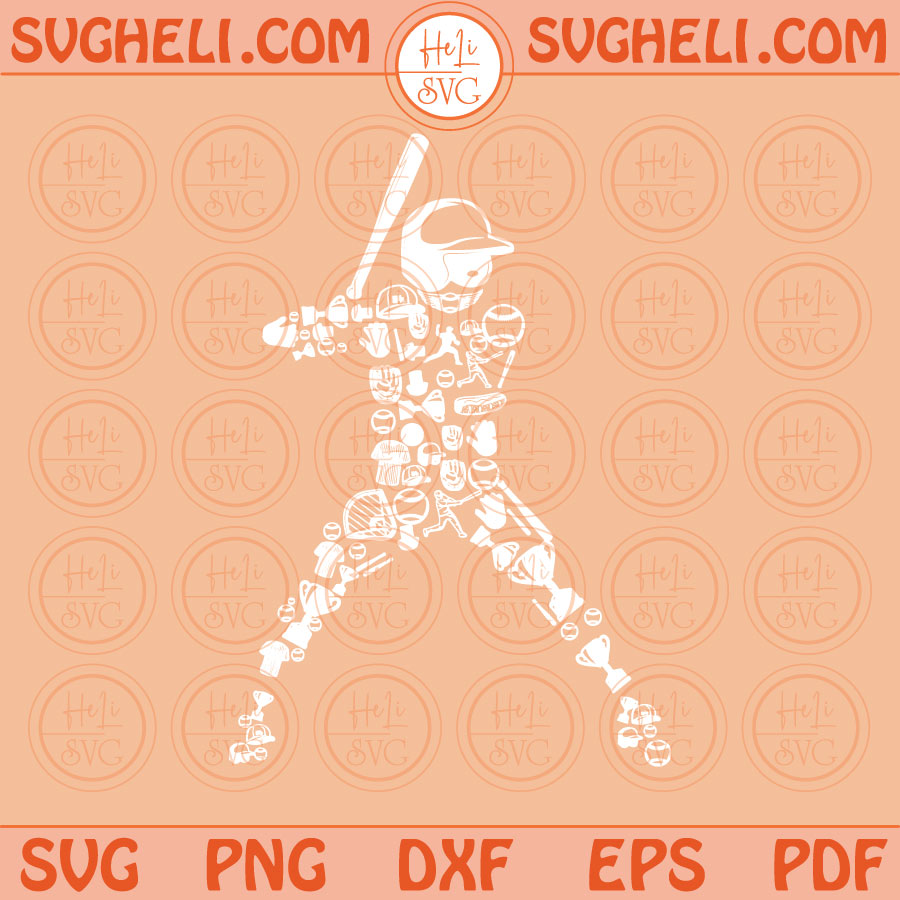 Baseball Player SVG Silhouette Cutting Files sign icons Cricut