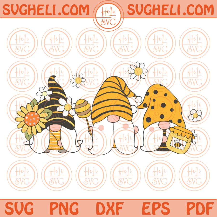 Bumble Bee Gnomes SVG, Three Honey Gnomes