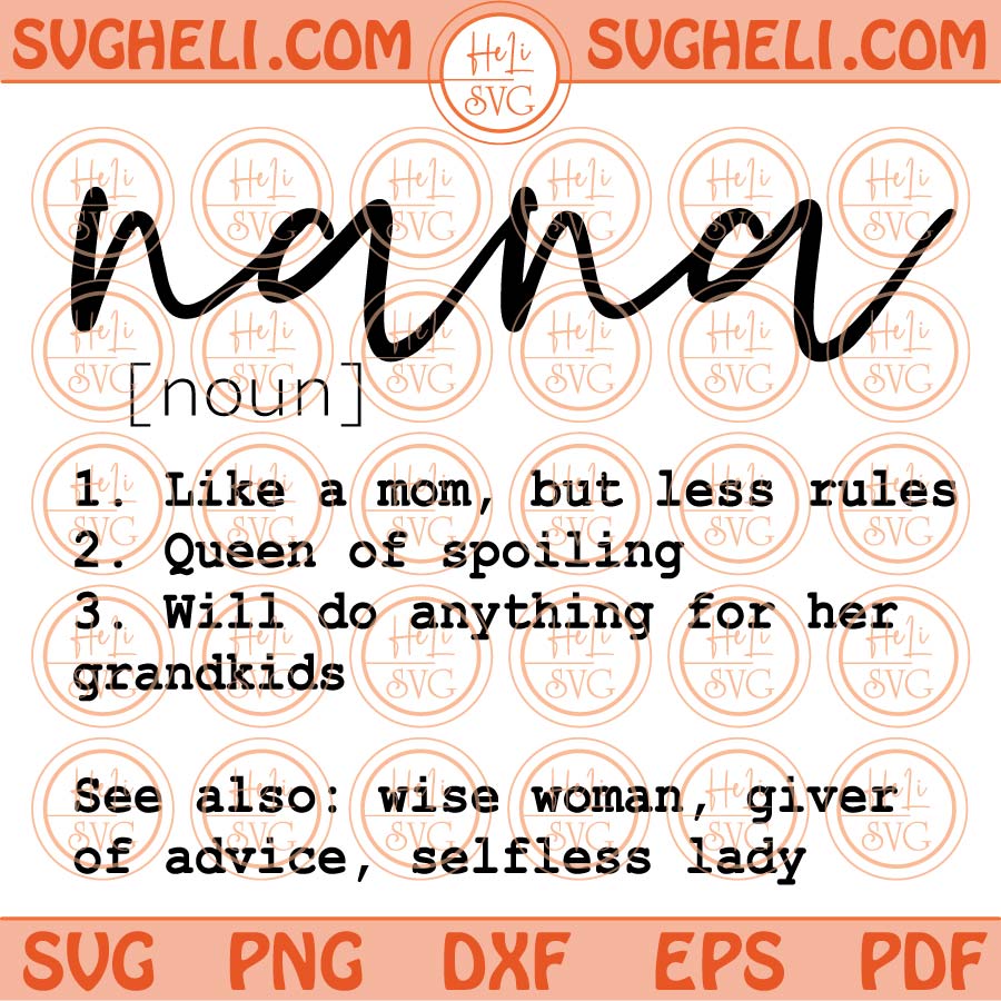 Nana Definition Svg Nana Meaning Svg Mother's Day Gift Svg Png