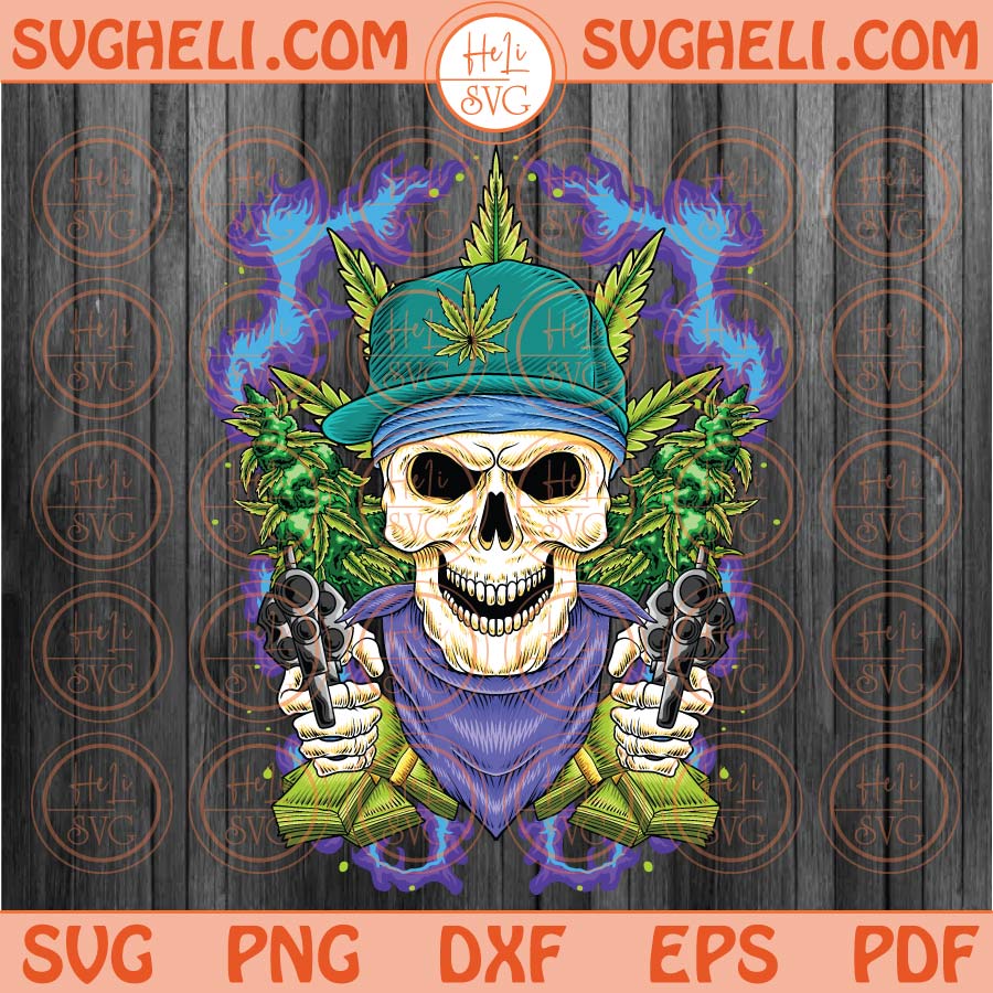 Weed Svg Smoking Skull Cannabis Svg Cool 420 Svg Neon Design Png