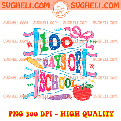 100 Day Doodle Flag Png Preppy 100 Days Of School Png