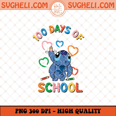 100 Days of School Stitch Png Funny Stitch Back To School Png Sublimation Files