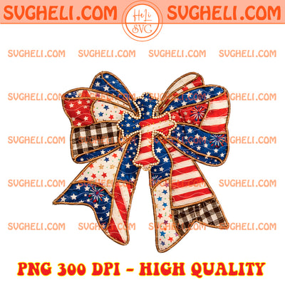 1776 USA Coquette Bow PNG 250th Anniversary Png
