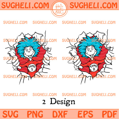 2 Sides Dr Susess Thing 1 Thing 2 Svg Dr Susess Svg