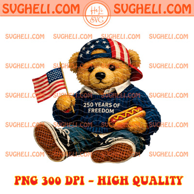 250 Years Of Freedom Teddy Bear Png Patriotic 250 Years Png