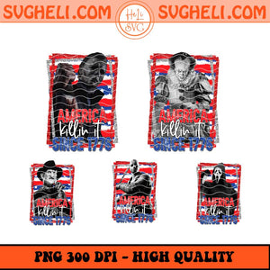 4th Of July Horror Png Bundle America Killing It Png Sublimation Files