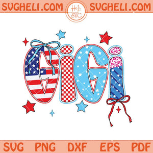 4th of July Gigi Svg American Gigi Checkered Svg Png Dxf Eps Files