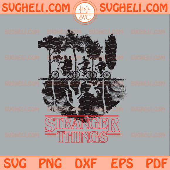 80s horror TV show fan art biking kids design – SVG for Cricut and printable crafts