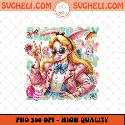 Alice Princess Easter With Sunglasses Png Alice Bunny Png Sublimation Files