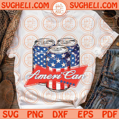 AmeriCan Svg 4th of July Beer Cans American Flag Svg Png Sublimation Dxf Eps Files