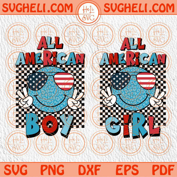 America Kid Svg All American Boy Svg American Girl Svg 4th of July Svg Png Dxf Eps Files