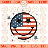 America Smiley Svg USA Flag Smile Face Svg Happy Face 4th of July Svg Png Dxf Eps Files