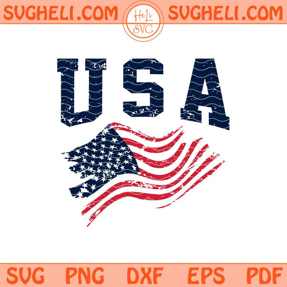 American Flag Svg Distressed USA Flag Svg United State Svg Png Dxf Eps Files