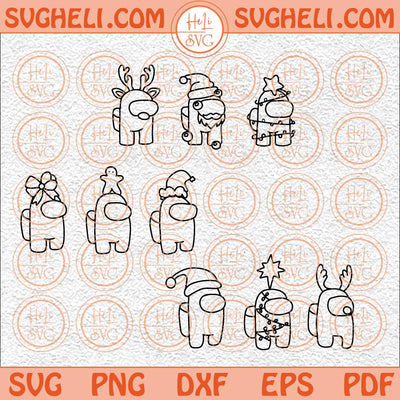 Among Us Christmas Svg Among Us Character Svg Christmas Day Svg Png Dxf Eps Bundle