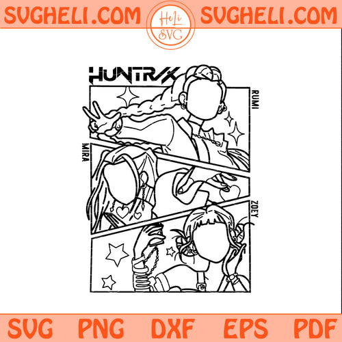 Anime Huntrix Girl Team Svg Kpop Demon Hunters Movie Svg