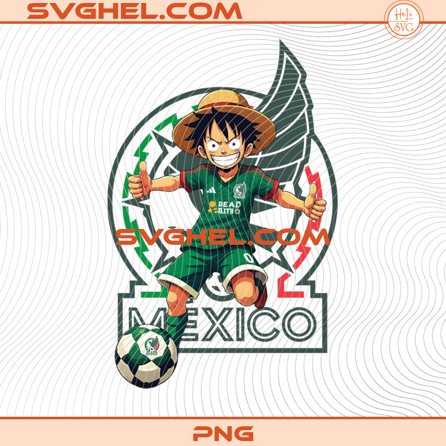 Anime Mexico World Cup 2026 Png Bundle Anime Soccer Png featuring a character in a Mexican soccer jersey.