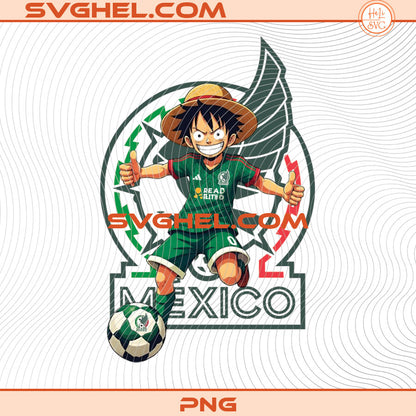 Anime Mexico World Cup 2026 Png Bundle Anime Soccer Png featuring a character in a Mexican soccer jersey.