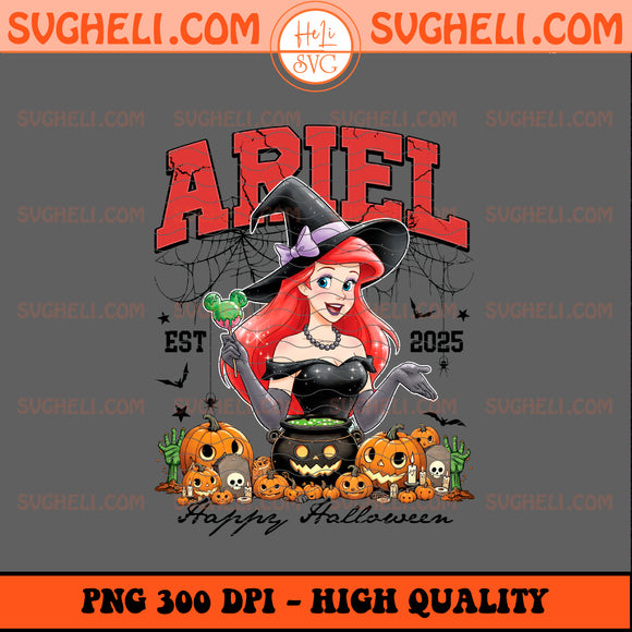 Ariel The Witch Est 2025 Happy Halloween Png