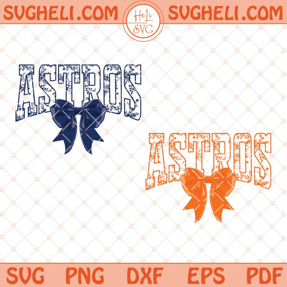 Astros Baseball Floral Toile Water Color Coquette Bow Svg Png Dxf Eps Files