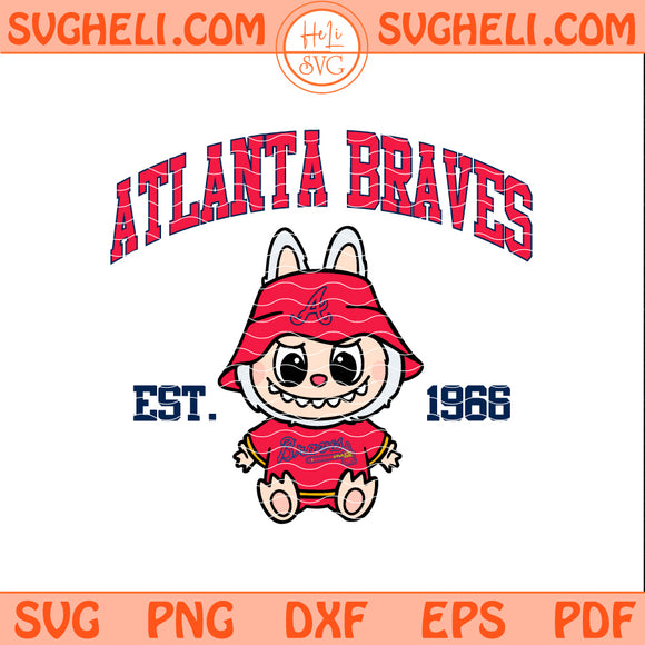 Atlanta Braves Labubu Baseball Svg Labubu MLB Svg Png Dxf Eps Pdf Files