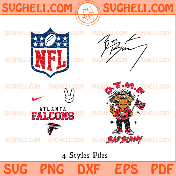 Atlanta Falcons NFL Bad Bunny Svg Atlanta Falcons Svg