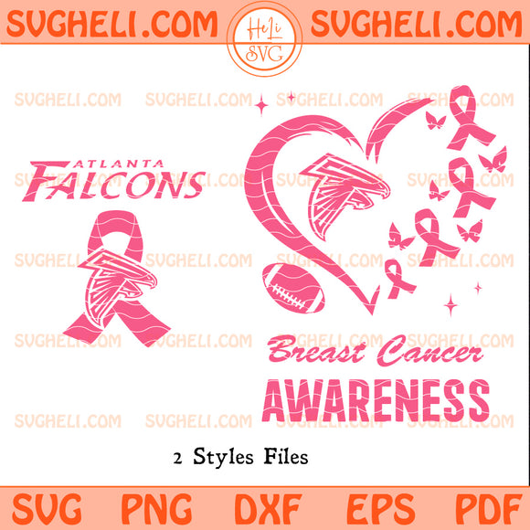 Atlanta Falcons October Breast Cancer Awareness Svg