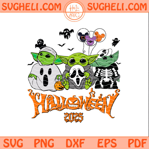 Baby Yoda Skeleton Halloween 2025 Svg Yoda Halloween Svg