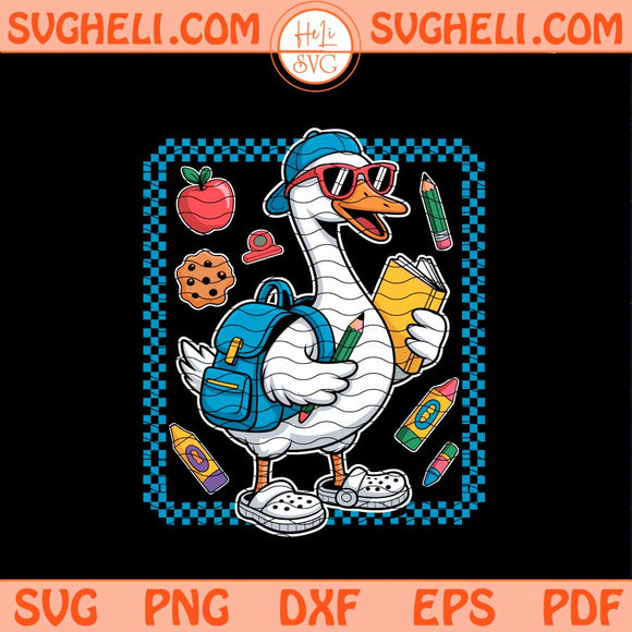 Back To School Boy Svg School Goose Svg Boy School Svg Png Dxf Eps Pdf Files