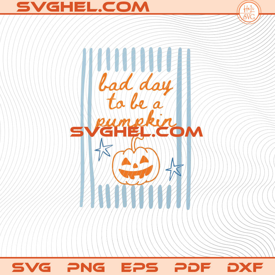Bad Day To Be A Pumpkin Svg Preppy Striped Fall Svg