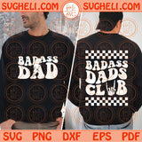 Badass Dads Club Svg Wavy Skeleton Father's Day Svg Funny Dad Svg Png Dxf Eps Files