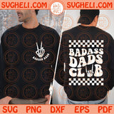 Badass Dads Club Svg Wavy Skeleton Father's Day Svg Funny Dad Svg Png Dxf Eps Files