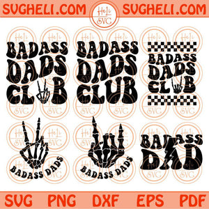 Badass Dads Club Svg Wavy Skeleton Father's Day Svg Funny Dad Svg Png Dxf Eps Files