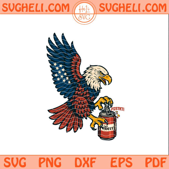 Bald Eagle Loves Beer Svg 4th Of July Beer Lover Svg Png Dxf Eps Files